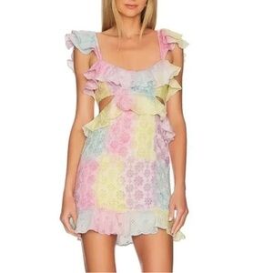 Spencer Mini Dress in Pastel Multi Tie Dye MAJORELLE
